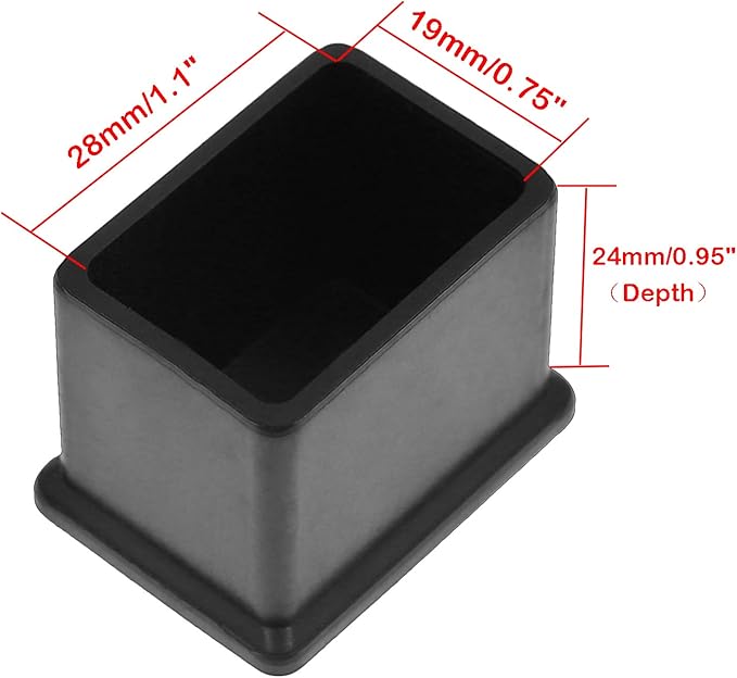 20Pcs Rectangle Rubber Furniture Leg Caps - Image 2