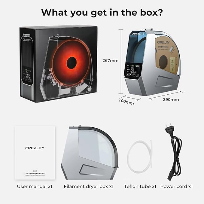 CREALITY Space Pi Filament Dryer – 360° Hot-Air Circulation, Fast Heating - Image 7
