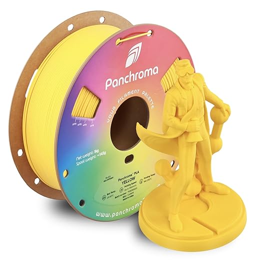 Panchroma PLA Yellow 3D Printer Filament, 1kg Spool, High Speed Printing by Polymaker