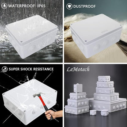 LeMotech Junction Box, ABS Plastic IP65 Waterproof and Dustproof, Universal - Image 8