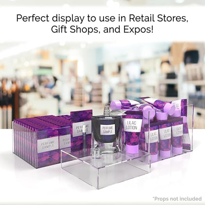3 Piece Acrylic Display Boxes Retail Clear Product Riser 2" - Image 2