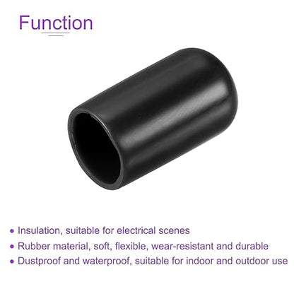 DMiotech 100 Pack 10mm ID Black Screw Thread Protectors Rubber End Caps Bolt - Image 5