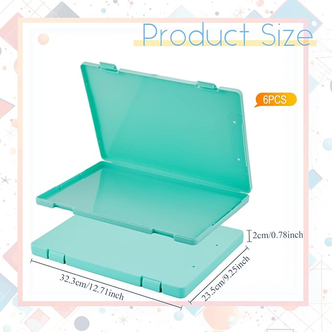 Zhanmai 6 Pcs A4 File Boxes Portable Project Case Plastic Scrapbook Paper - Image 2