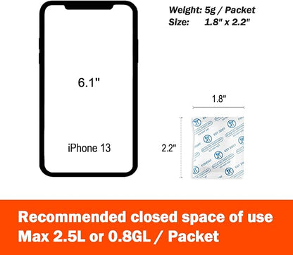 5g x 100 Packs Fonday Food Grade Silica Gel Desiccants Packs Moisture Absorbers - Image 5