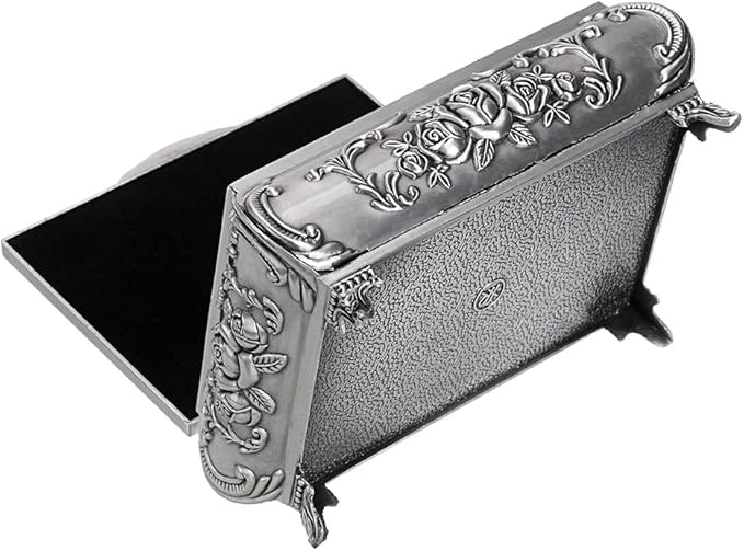Hipiwe Vintage Metal Jewelry Box Small Trinket Jewelry Storage box - Image 9