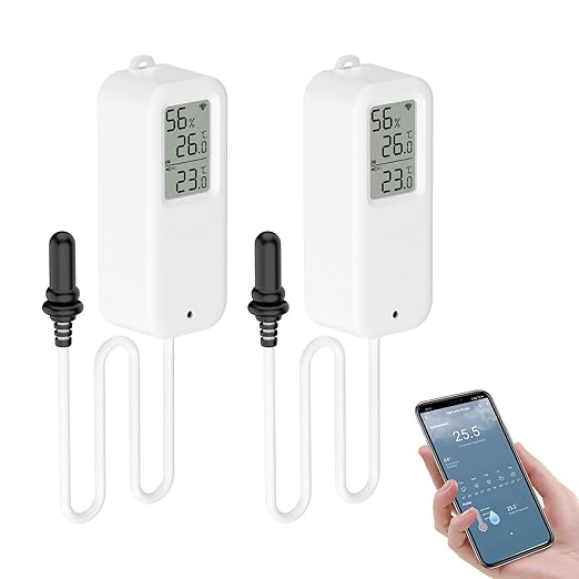 Aquarium Thermometer, Smart Fish Tank Thermometer App Monitor, Free Data Export by Chatthen