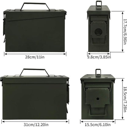 GUGULUZA Metal Ammo Can 30/50 Cal, Lockable Bullet Storage Case, Waterproof & - Image 4