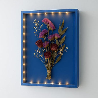 Dried Flowers Shadow Box with LED Light Dimmable Changeable Pictures Display - Image 2