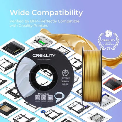 Creality Silk PLA Filament 1.75mm Gold, Shiny Metallic 3D Printer Filament 1Kg - Image 5