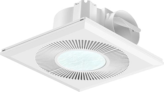 Bathroom Exhaust Fan with Light 11.8IN 165 CFM 1.2 Sones Shower Bathroom Vent by FWASTT