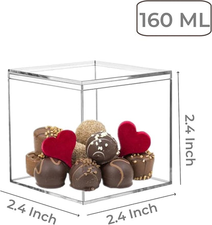KissYou Acrylic Box with Lid 2 Pieces Small Clear Square Cube Small Mini - Image 2