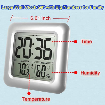 Large Waterproof Bathroom Shower Wall Clock, Big Digital Water Resistant - Image 2