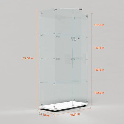 Yoluckea 4 Tiers Glass Display Cabinet - Image 2