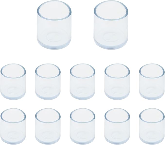 Round Chair Leg Caps, PVC Furniture Feet Covers, TTZEZE Transparent Round Floor by TTZEZE