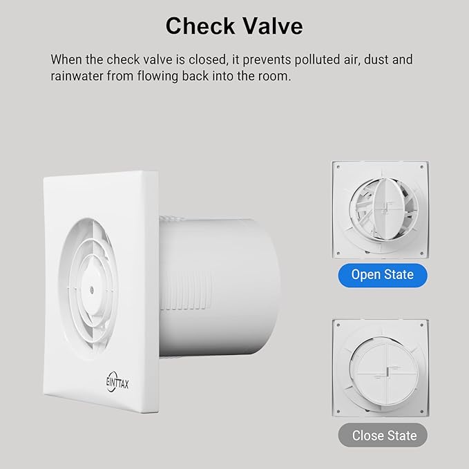 4 Inch Wall Mount Bathroom Exhaust Fan, Plug in Wall Exhaust Fan, 56 CFM Quiet - Image 4