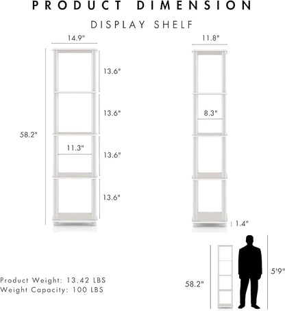 Homes: Inside + Out Apexa Modern 5-Tier Narrow Shelving Units, Collectibles - Image 3