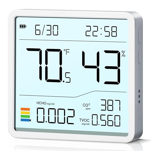 7-in-1 Air Quality Monitor Indoor, Air Analysis Apparatus, 5s Backlight Air by Tarinks
