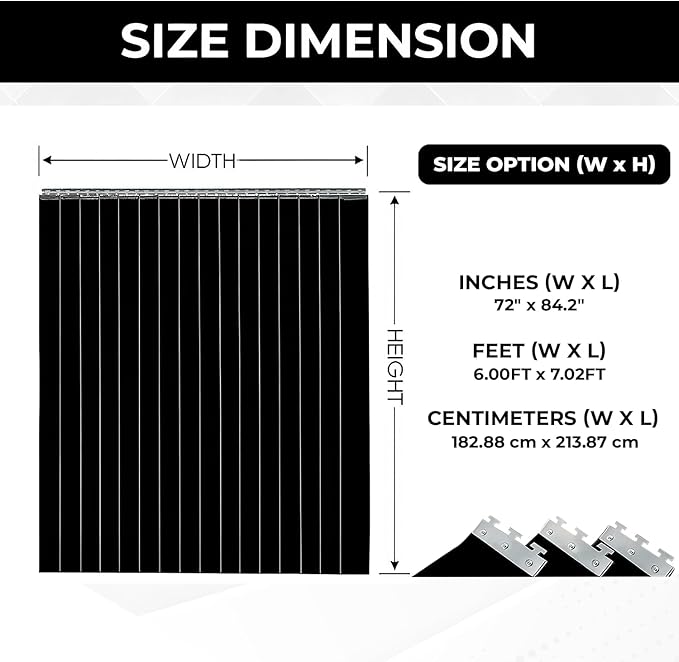 6x7' Black PVC Curtains Strips Kit - Image 4