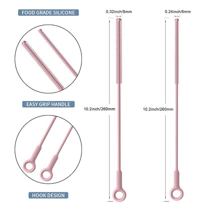 Reusable Silicone Straw Cleaner Brush Set, Flexible&Bendable Design, Dishwasher - Image 4