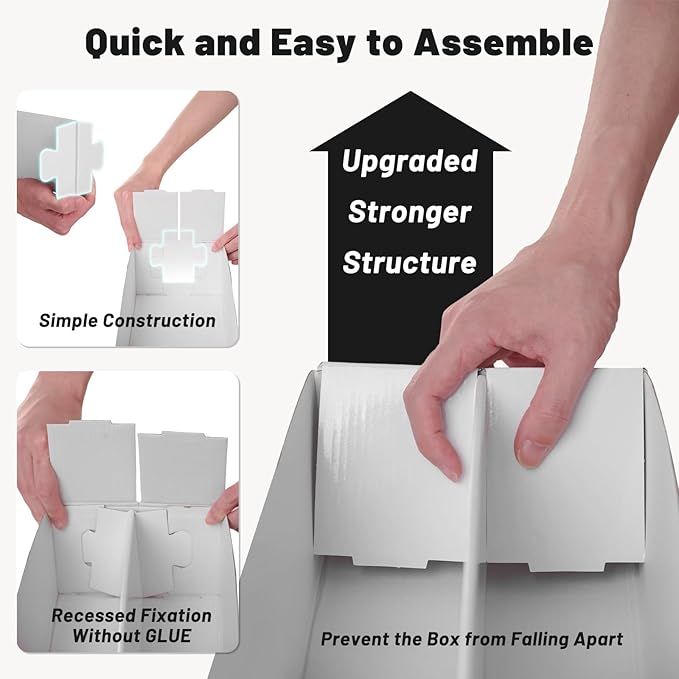 NUMINA 4 Pack 2-Row Cardboard Card Storage Box - Image 5