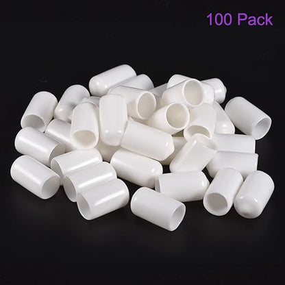 DMiotech 100 Pack 12mm ID White Screw Thread Protectors Rubber End Caps Bolt - Image 6