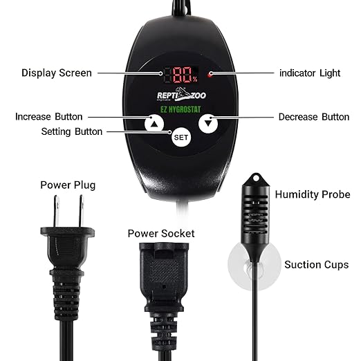 REPTI ZOO Reptile Digital Hygrometer Controller LED Humidistat Reptile Humidity - Image 7