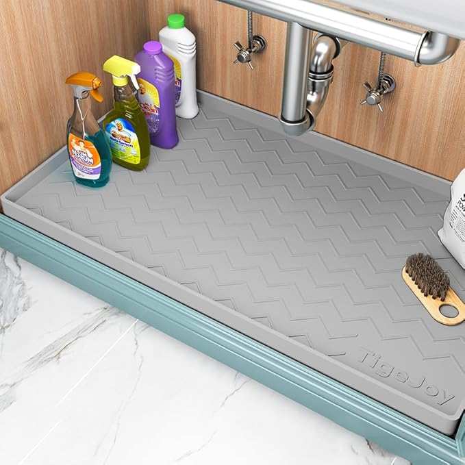 TigeJoy Under Sink Mats for Kitchen Waterproof, Leak-Proof Silicone Mat Sink by TigeJoy