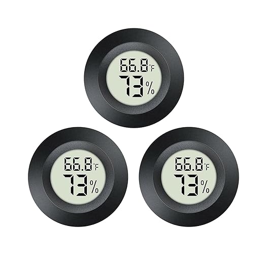 3pcs Mini Hygrometer Thermometer Indoor Outdoor Round Humidity Meter by Maiweitong