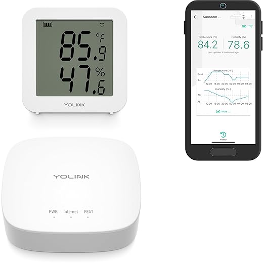 YoLink X3 version Temperature & Humidity Sensor, Supports App Real-Time Data by YoLink