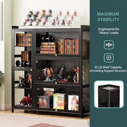 Display Cabinet with Acrylic Doors, 7 Storage Spaces Storage Cabinet & Curio - Image 5