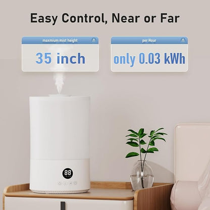 Humidifiers for Bedroom, 4L Top Fill Humidifier for Large Room, 250ml/h Cool - Image 5