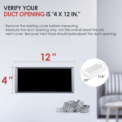 Quiet Register Booster Fan Fits 4" x 12" Register Holes, 10-Speed Smart Heating - Image 3