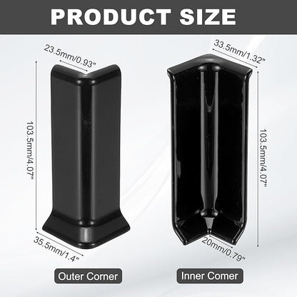 uxcell Self Adhesive Baseboard Corner Blocks, 4.07 Inch Wall Edge Corner - Image 2