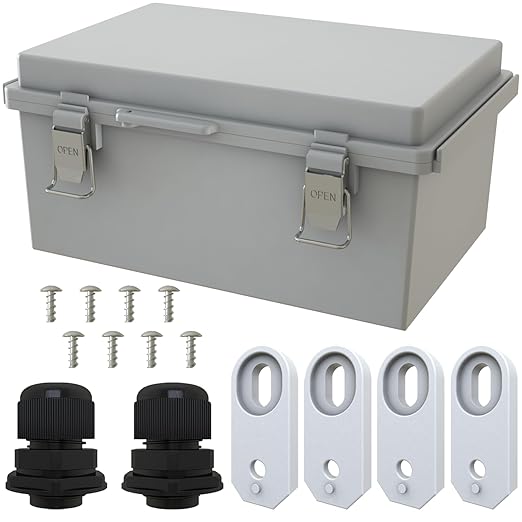 MAKERELE Gray Plastic Waterproof Electrical Box Outdoor, IP67 ABS by MAKERELE