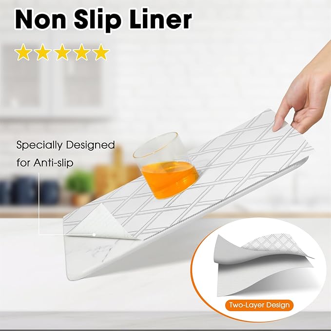 Drawer and Shelf Liners for Kitchen Cabinets Non-Adhesive Cabinet Liners Strong - Image 2