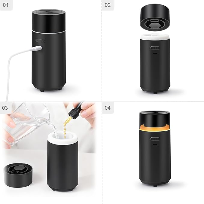 HODEMI Portable Smart Car Essential Oil Diffuser, Cordless Mini Cold Mist - Image 8