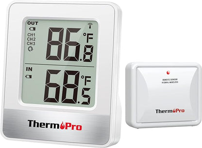 ThermoPro Indoor Outdoor Thermometer Wireless 500FT, Outside Greenhouse by ThermoPro