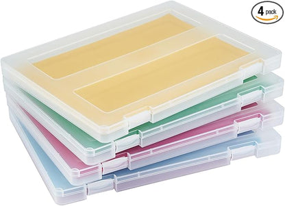4 Pack A4 Paper Storage Box, 8.5 x 11 Project Case by Mickiewicz