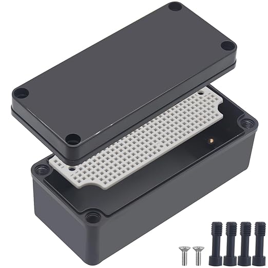 Junction Box, IP67 Waterproof ABS Black Project Box by Otdorpatio