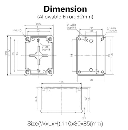 LeMotech Junction Box IP67 Waterproof Dustproof ABS Plastic Project Box - Image 6