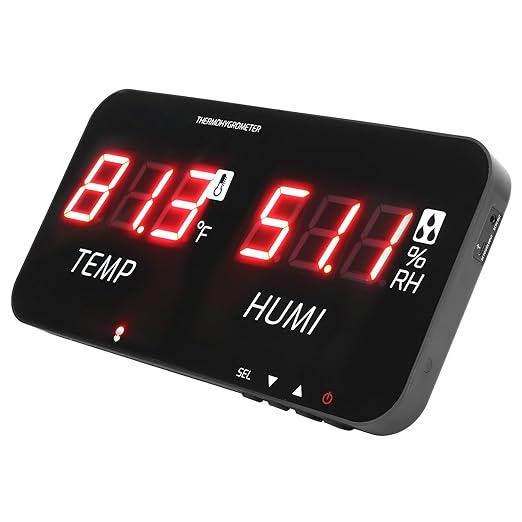 EVTSCAN 12 Inch Large Display Indoor Digital Hygrometer Thermometer, - Image 3