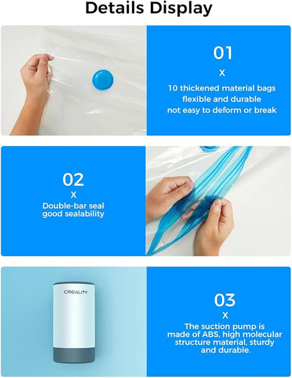 Creality Filament Vacuum Storage Kit, Automatic Pump, Premium Cleaning Drying - Image 6