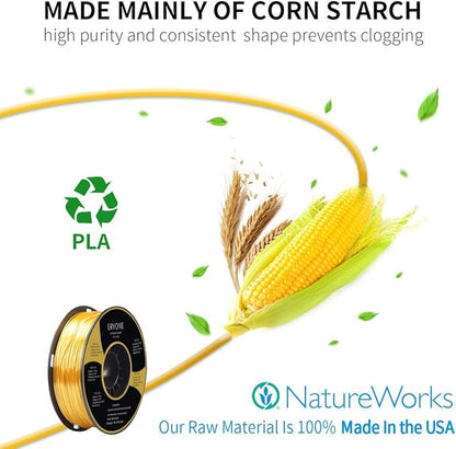 ERYONE Silk PLA Filament for 3D Printer, 1.75mm +/- 0.03mm, Silk Glod - Image 4