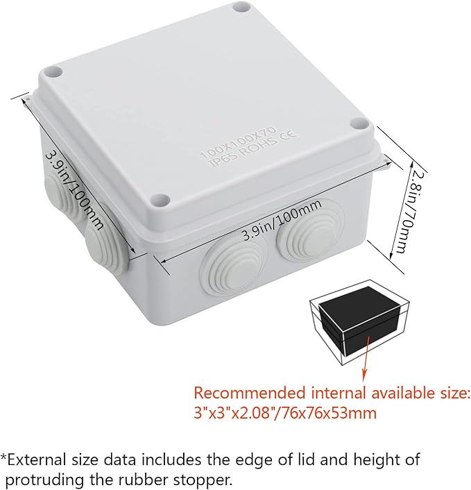 LeMotech ABS Plastic Dustproof Waterproof IP65 Junction Box Universal - Image 3