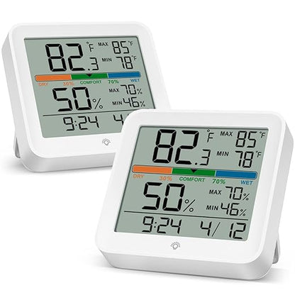 2 Pack Indoor Thermometer Room Temperature Home Hygrometer Humidity Gauge by MeesMeek