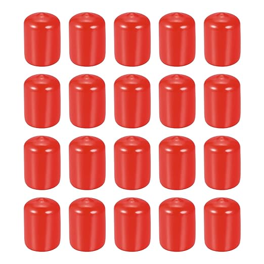 DMiotech 20 Pack 3/4" ID Red Screw Thread Protectors Rubber End Caps Bolt Covers by DMiotech