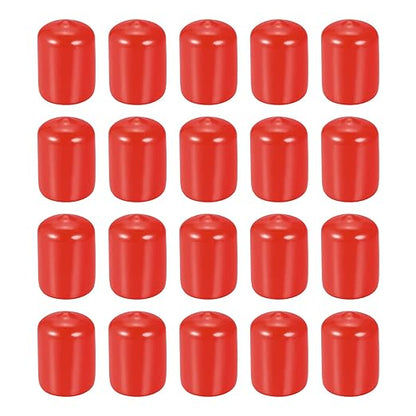 DMiotech 20 Pack 3/4" ID Red Screw Thread Protectors Rubber End Caps Bolt Covers by DMiotech