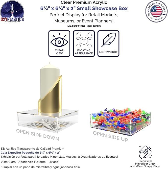 2 Pack Clear Acrylic Display Box - Image 2
