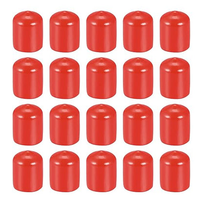 DMiotech 20 Pack 5/8" ID Red Screw Thread Protectors Rubber End Caps Bolt Covers by DMiotech