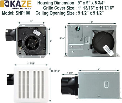 SNP100 | 100 CFM | 0.8 Sone | Energy Star Certified | No Attic Access Required - Image 8
